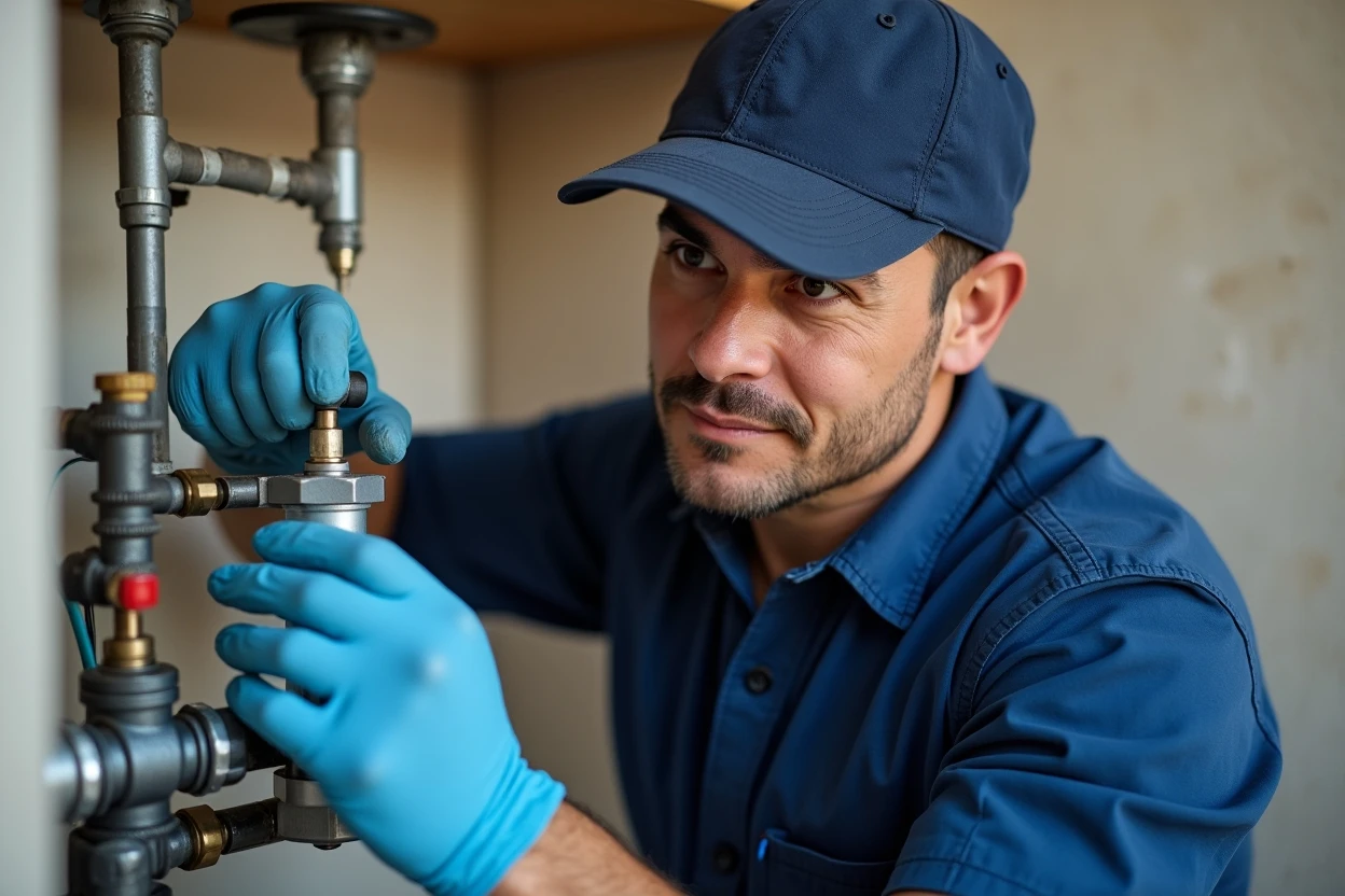 Especialistas inspeccionando tuberías